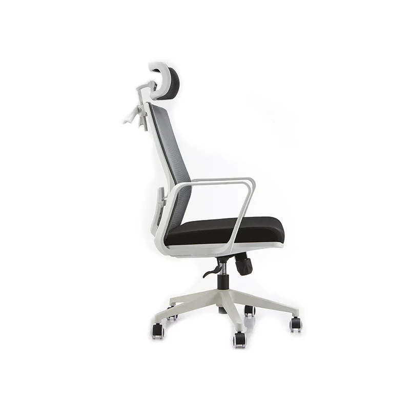 Biely plastový zadný stojan ergonomický výťah počítač nastaviteľný vankúšový pásový opasok stolička