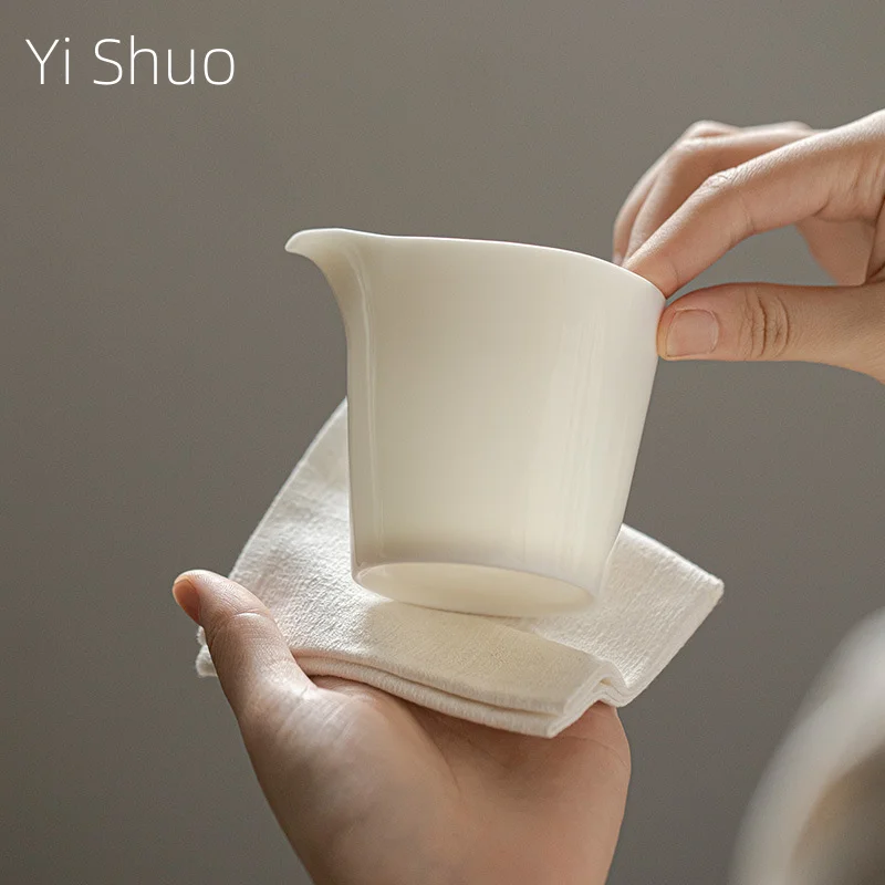 Biely porcelánový čajový set džbán Čaj Čajový čaj Čajový džbán Domovod Minimalista Mutton Fat Jade Fair hrnček Gong Dao Bei
