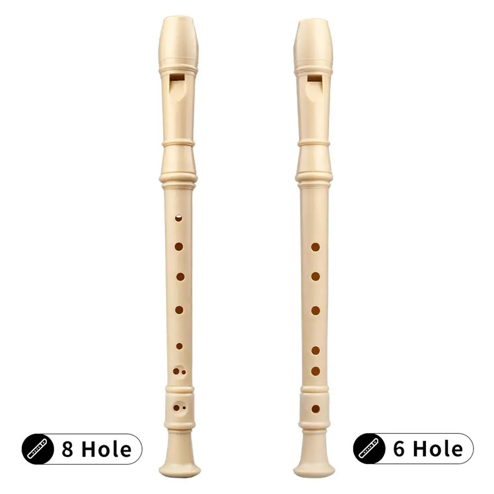 Biely sopránový rekordér Flute Woodwind Instrument pre školský vzdelávací nástroj