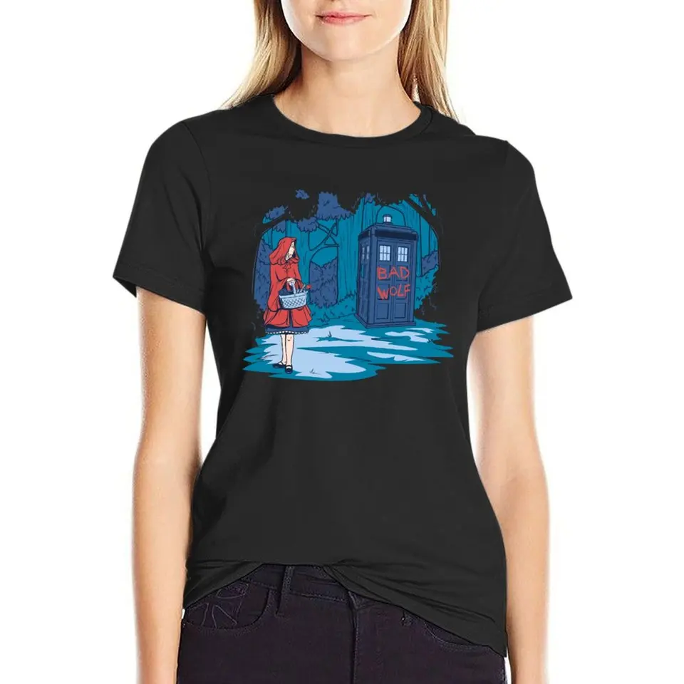 Big Bad Wolf Tričko kawaii oblečenie odpaliská vtipné roztomilé topy tesné košele pre ženy