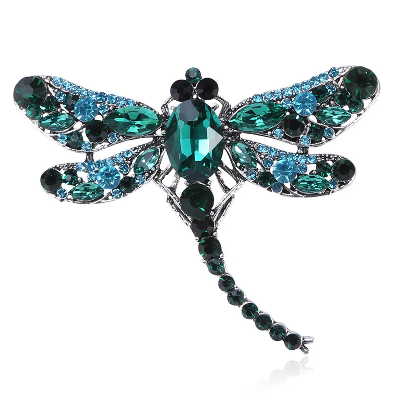Big Crystal Dragonfly Brošes Ženy 6-farebné zliatiny hmyz brošňa pre dámske klobúky batohové doplnky