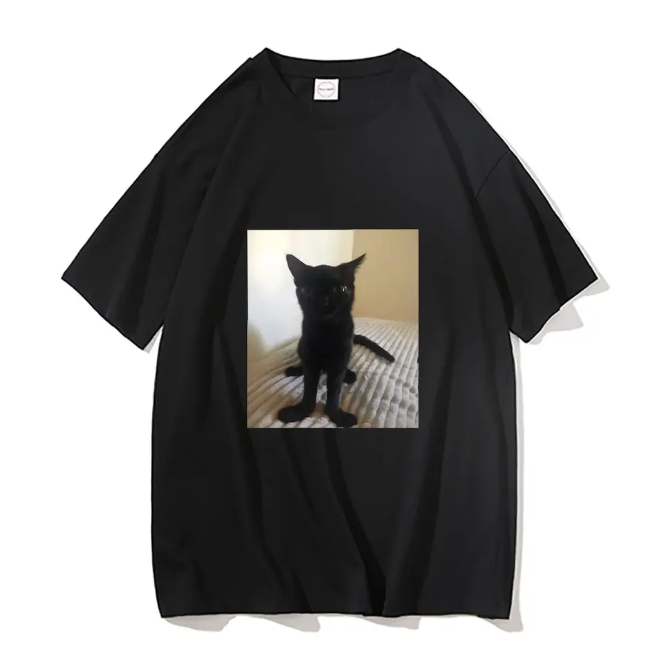 Big Foot Jinx Tričko čierne mačacie tričko Tshirt Funny Men Dámske tričká muž z bavlny