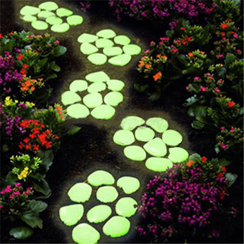 Big Garden Decor Luminous Stones Glow v tmavých dekoratívnych kamienkoch vonkajšie ryby dekorácie Pebble Rocks Aquarium Mix Farba