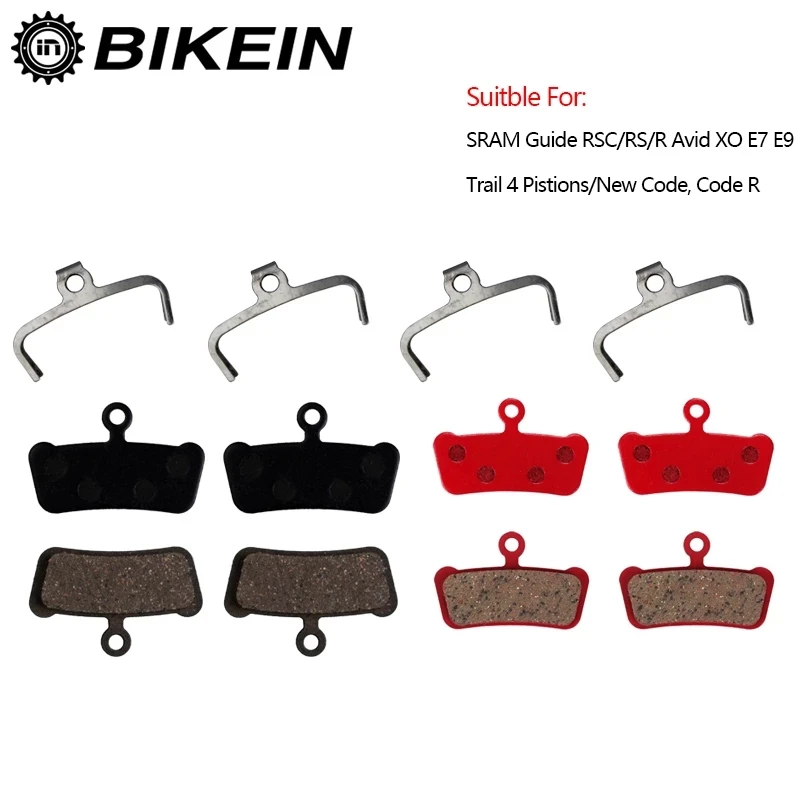 Bikein 4 páry živice/keramické/všetky kovové bicykle s bŕvami pre bŕzd pre SRAM Guide RSC/RS/R AVID XO E7 TRAIL MTB HYDRAULICKÁ brzdová podložka