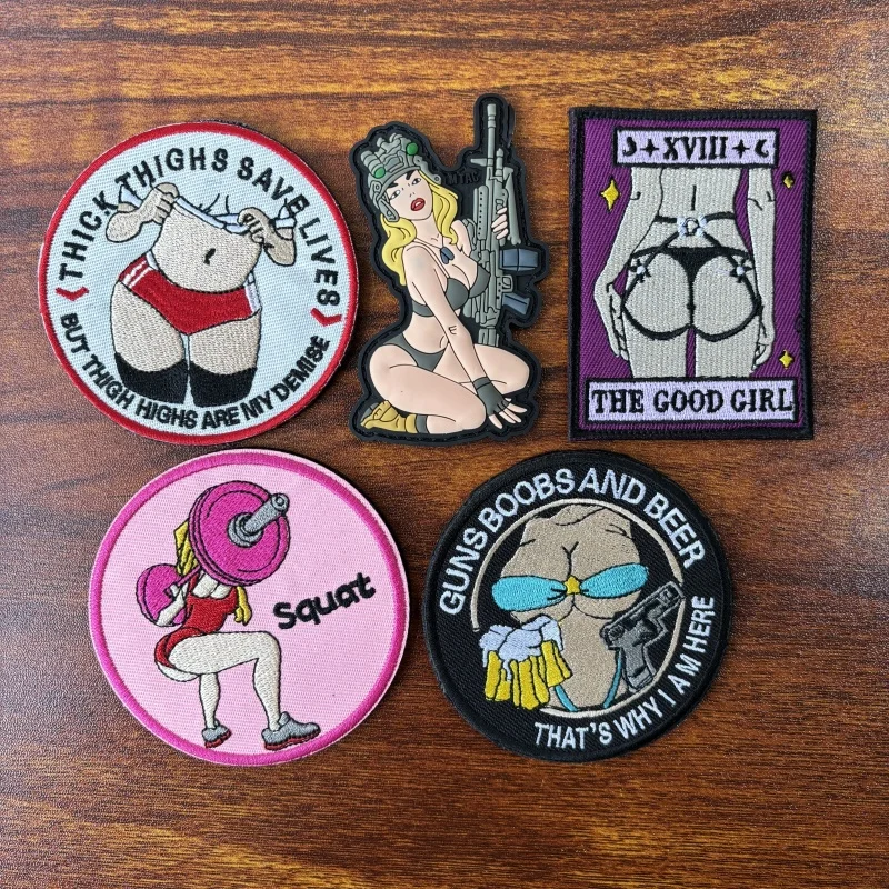 Bikiny taktická výšivka na výšivku na šaty na šatách a slučke Znak Fun Fitness Wearchlifting Girl Morale Badge Batkack nálepka