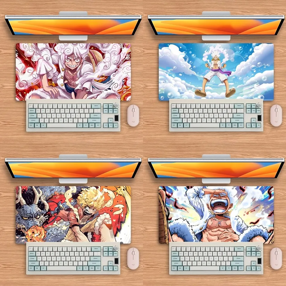 Bilibili Anime O-One Piece L-Luffy Gear 5 Mouse Pad Big Keyboard Desk Desk počítač PC Rat Notbook Pad