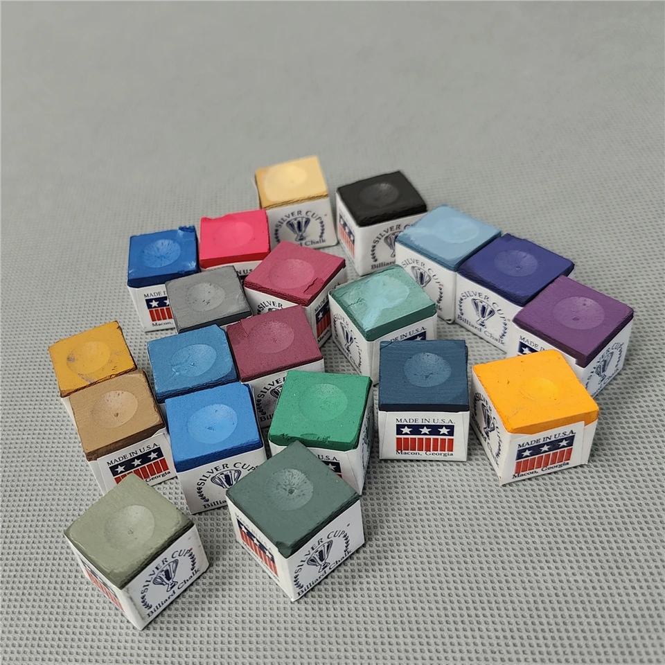 Billard Chalks 2 PCS Strieborné poháre kriedy 21Colours Profesionálny snooker bazén carom kriedy snooker a biliardové doplnky