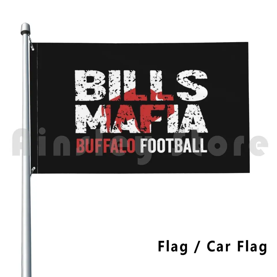Bills-Mafia, Buffalo Football Vintage New York Fan Gift Flag vlajka Funny futbalové lojalitu