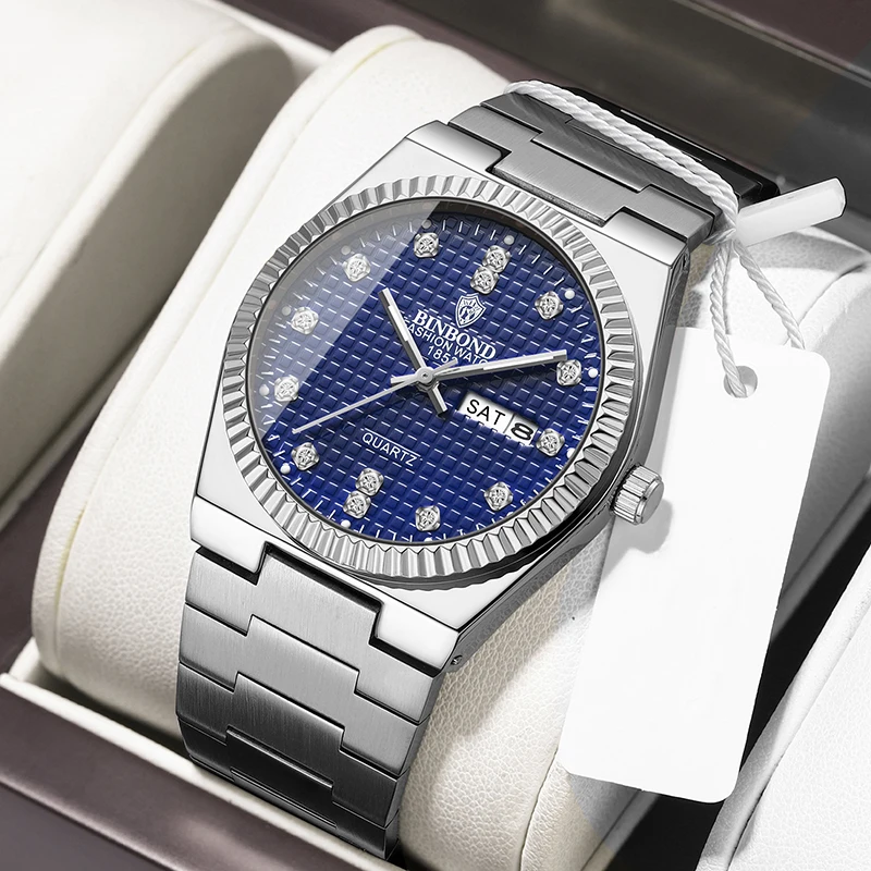 Binbond 2025 Luxusný horúci predaj nových módnych neformálnych kremenných mužov Sledujte sériu Super Player Nightlight Witerplop Business Men Watch