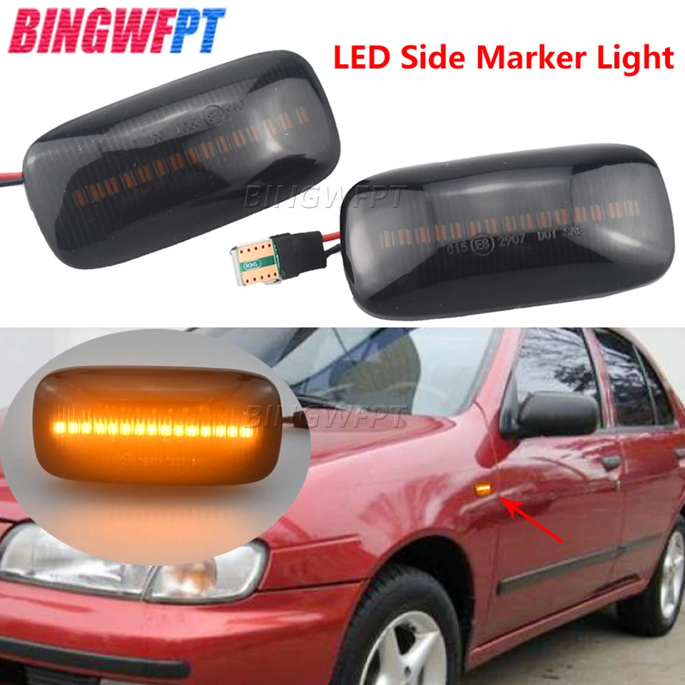 Bingwfpt LED bočné markerové svetlo zákruta signálu pre Nissan Skyline R34 ALMERA N15 N16 PULSAR Maxima QX Sunny G10 Primera P11 P12
