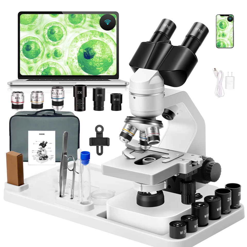 Binokulárna učebnica mikroskopu s vysokým rozlíšením s vysokým rozlíšením pre študentov Biochemistry Lab Light Mikroskop pre deti Junior High
