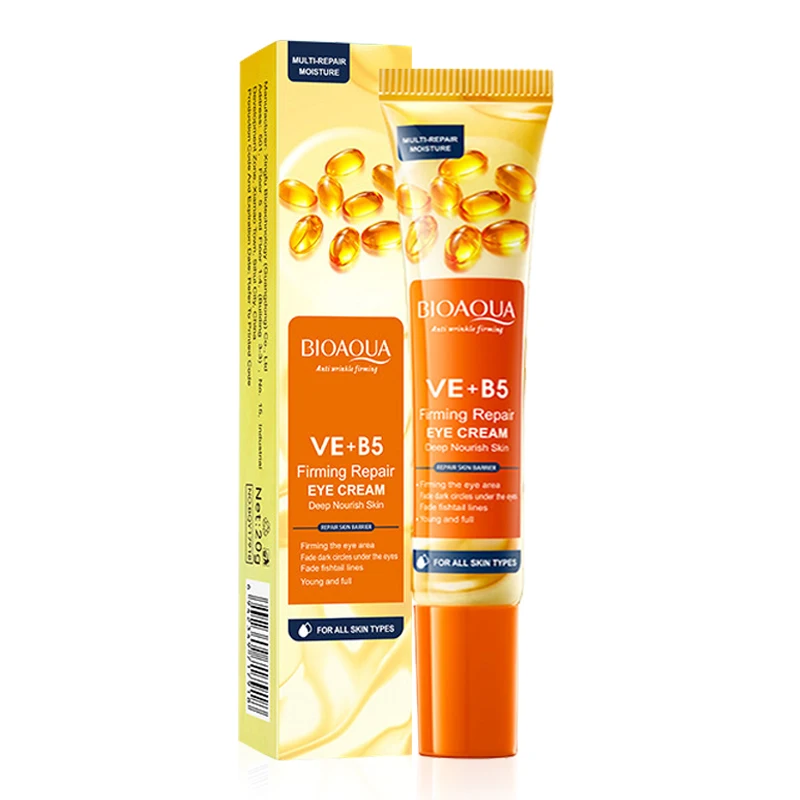 Bioaqua Vitamín E B5 Eye Cream Anti Tmavé kruhy Odstráňte očné vrecká, ktoré opravujú oprava hydratačných očí výrobky na starostlivosť o pleť