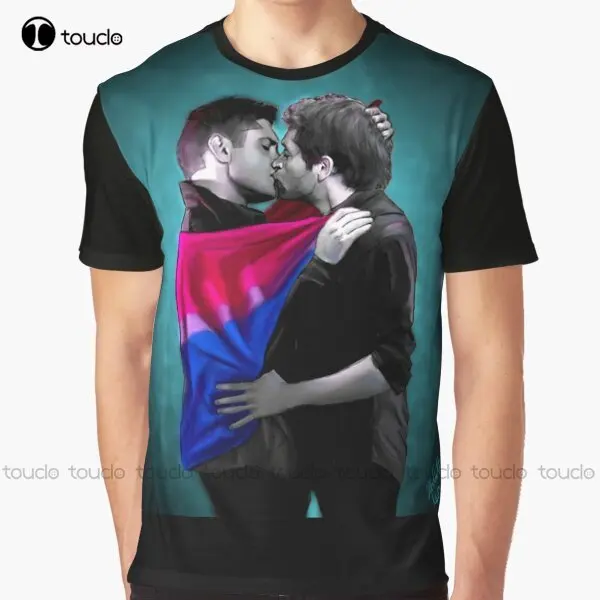 Bisexual Pride Destiel Graphic Destiel Supernatural Dean Winchester Tričko Funny Art Streetwear Cartoon Tee vianočný darček