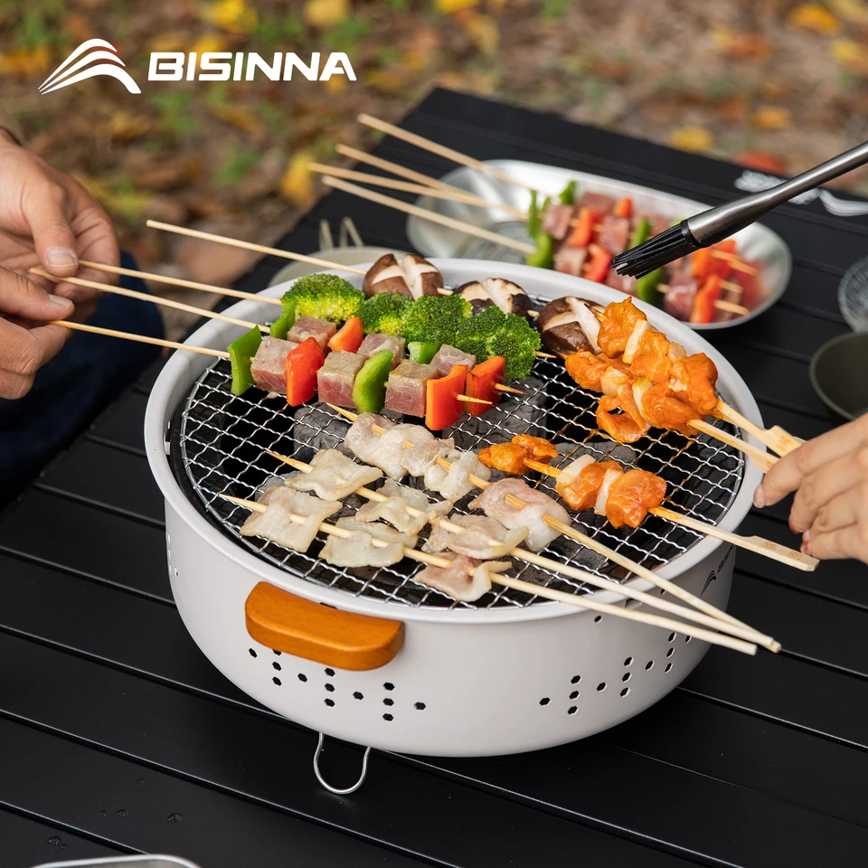 Bisinna Outdoor Fire Pit, Home Multi-FuncationCl Fire Pits BBQ Grill pre kemping, piknik, oheň