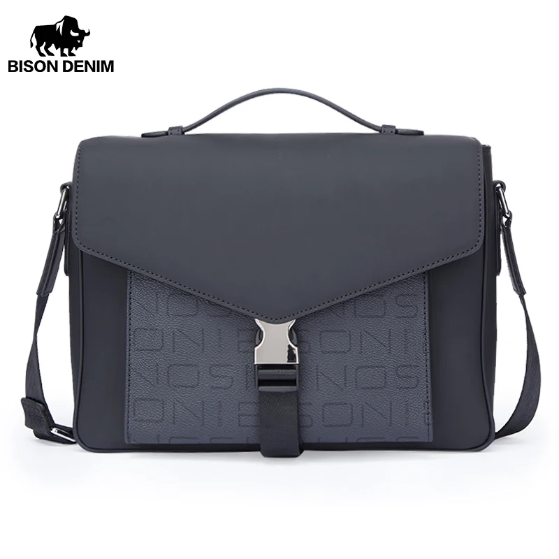 Bison Denim Fashion Navrhner Men Crossbody Messenger Business Pracovná taška na rameno pre mužov Classic Leather Man Sling Bag