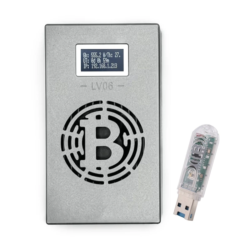 Bitcoin Lucky Miner LV06+LV03 Tichý bankový stroj BTC Miner BSV BTC BCH DGB DGB Crypto Mining Machine Lottery Miner