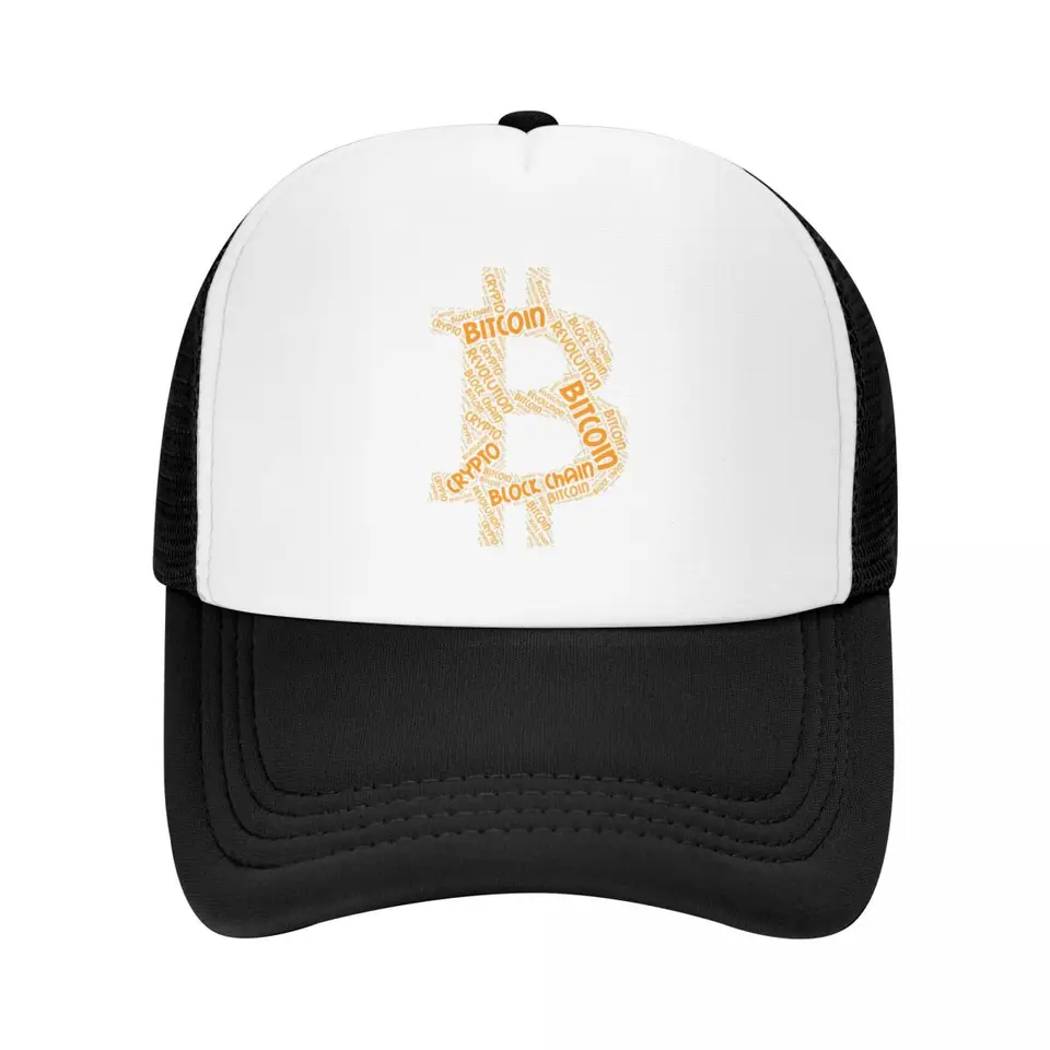 Bitcoin Trucker Hats Revolution Block Chain Crypto Mesh Net baseball Cap Snapback outdoor hip hop nastaviteľný klobúk pre mužov Ženy
