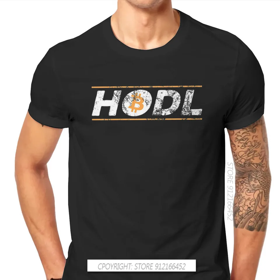 Bitcoinové umenie vintage hodl btc tričko vysokokvalitné grafické muži Classic Men Streetwear Pure Cotton Harajuku T tričko