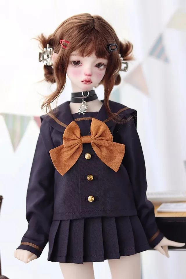 BJD Doll Clothes sa zmestí do 1/3 1/4 veľkosti Preppy s dlhým rukávom Dámske dámske burzové uniformy