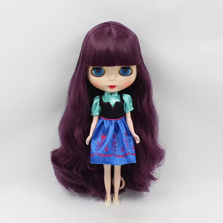 Bjd nahý blyth bábiky fialové vlasy továrne Doll Girl Girl Toy