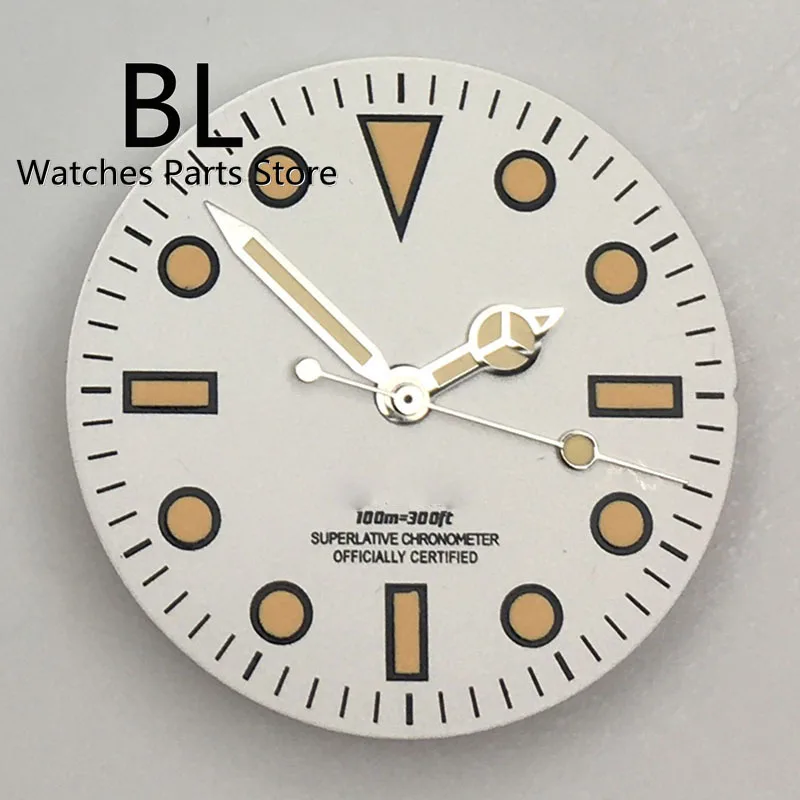 BL 29 mm sterilné hodinky Dial ruky Biela čierna oranžová žltá čas