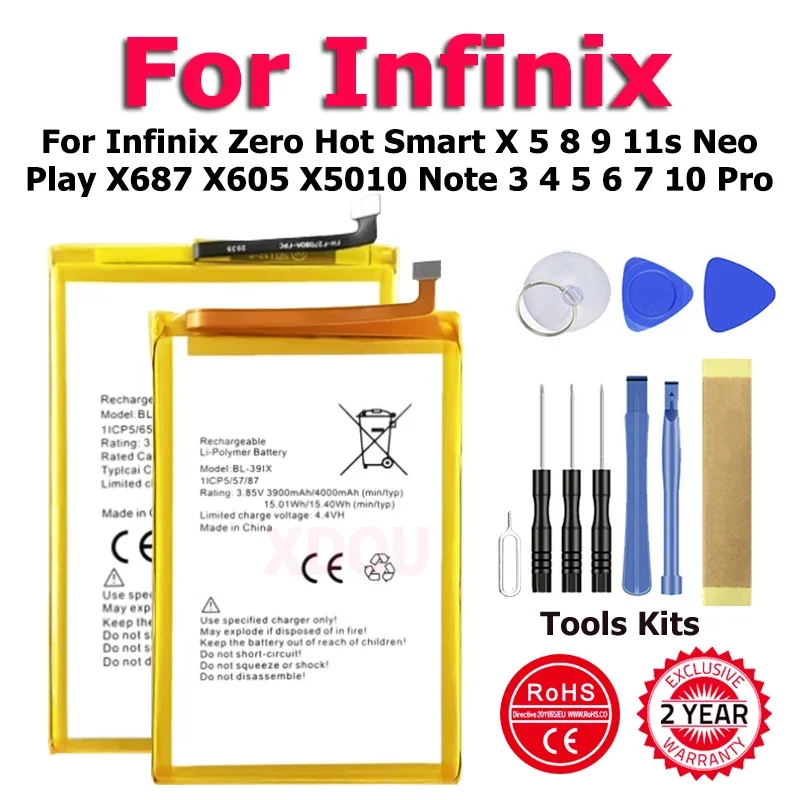 BL-49FX BL-44CX BL-39IX BL-44AX batéria pre infinix Zero Hot Smart x 5 8 9 11S Neo Play x687 x605 x5010 Poznámka 3 4 5 6 7 10 Pro