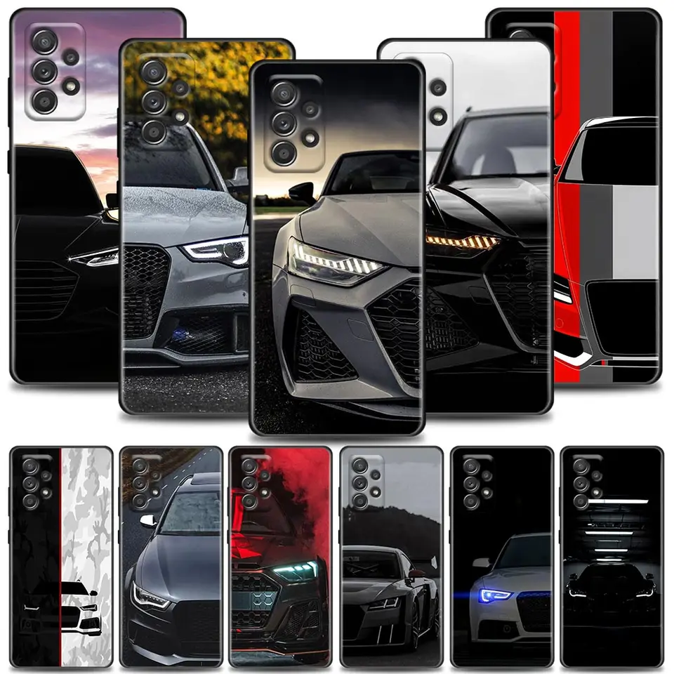 Black A-Audi Luxury Can Comics Pase pre Samsung Galaxy A72 A52 A32 A02S A12 A42 A71 A51 A31 A21S A21EU A11 A11 A01 5G 5G Cover Cover Cover
