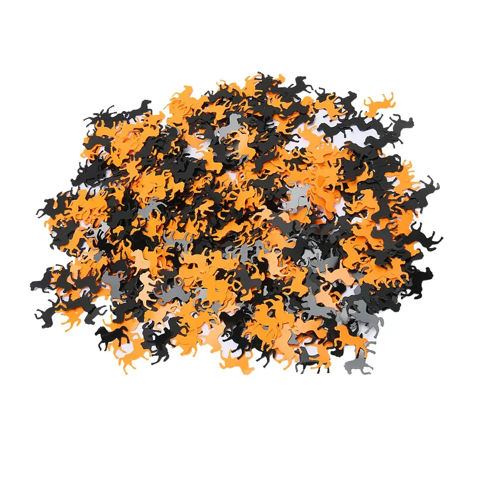 Black & Orange Horse Confetti Mix - 4 vrecká zábavy Glitter for Dets Party Decor & DIY Celebrations