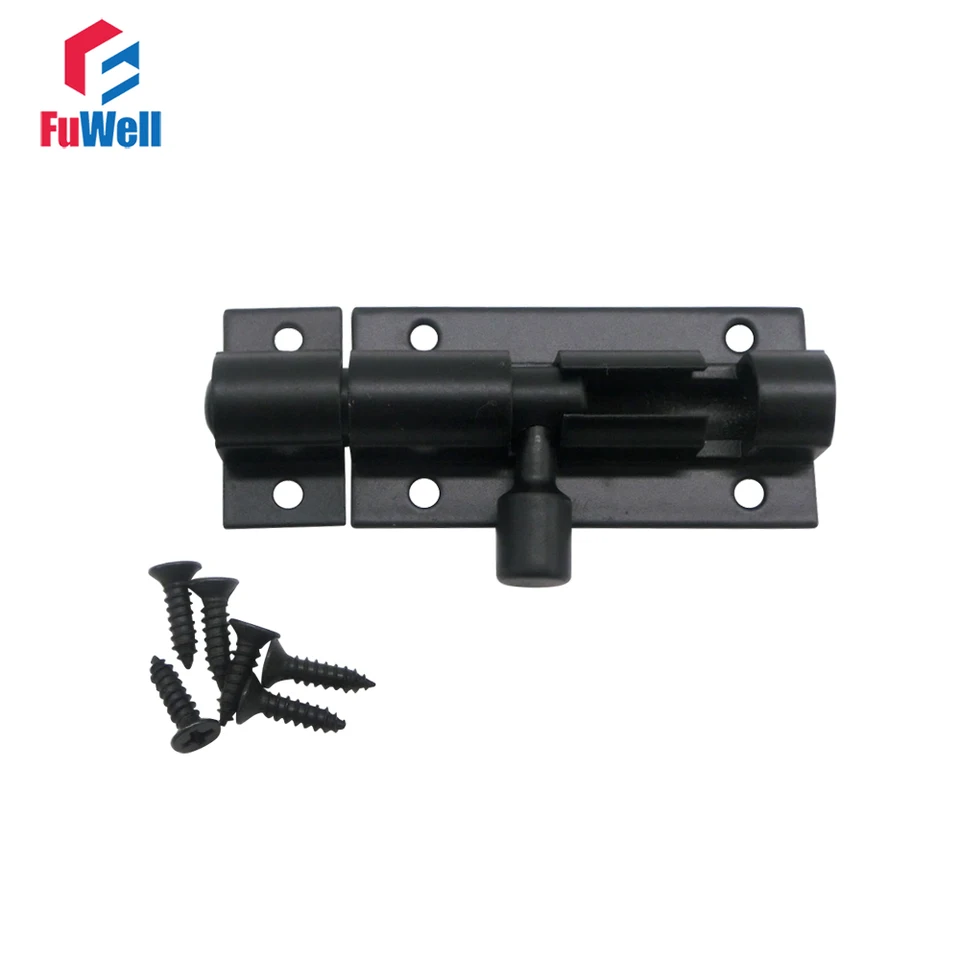 Black Barrel skrutka 2/3/4/5/6/8/8inch hliníková zliatina Zliazba Hardware Hardware Hardware pre domácu bránu zámok zaiste