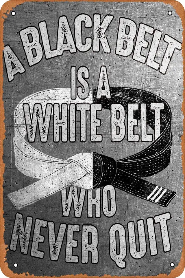 Black Belt Bojové umenia Motivačný plagát Retro metalové znamenie pre bojové umenia telocvičňa taekwondo učebne Office Domáca stena dekorácie gif gif