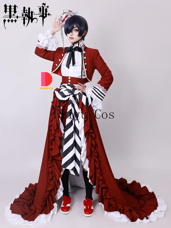 Black Butler Ciel Cosplay kostým anime outfit čajový pohár čaj gróf Sebastian Butler Suit Fancy Dress Up Party pre mužov Ženy 2024 nový