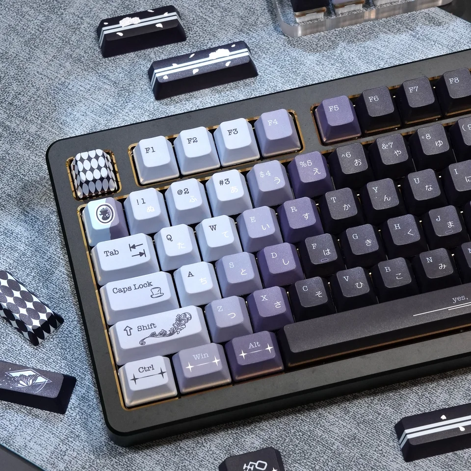 Black Butler The Queen's Pudel Téma kľúče nastavte PBT 145 FC Profil Vlastné originálne ručné kľúče pre mechanickú klávesnicu