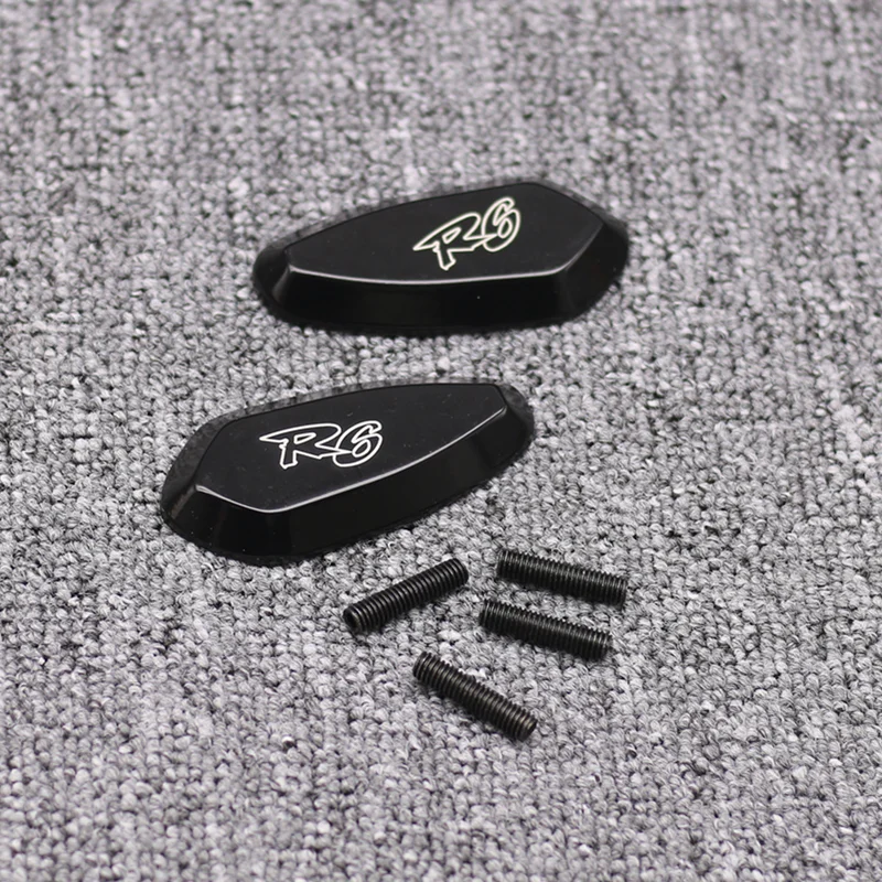Black / Chrome Mirror Block Off Cap Mirror Base Cover pre Yamaha YZF R6 1999 2000 2001 2002 2003 2004 2005 2006 2006 2007