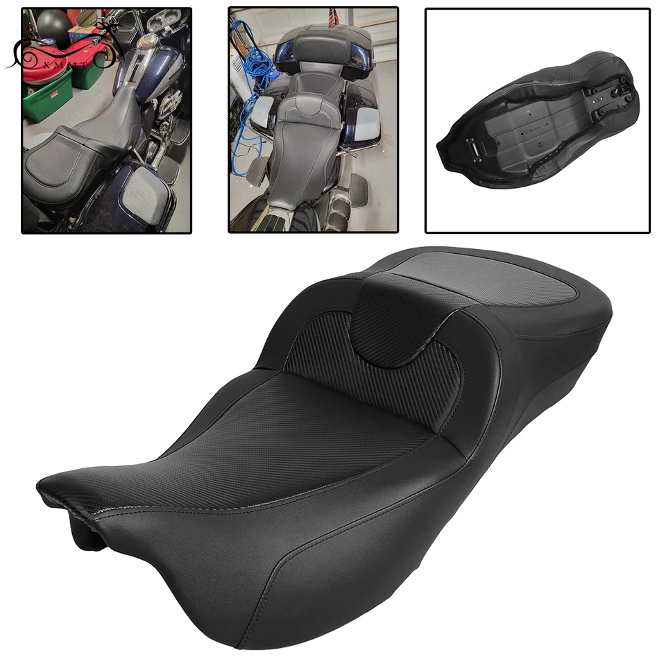 Black Extended Reach Roadsofa sedadlo vhodné pre Harley Touring 2008-2023 Electra Street Glide Road King King flHx flHr fltrx
