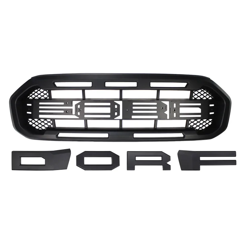 Black Front Grille Bumper Grille Fit for Ford Ranger 2019-2021 s písmenom