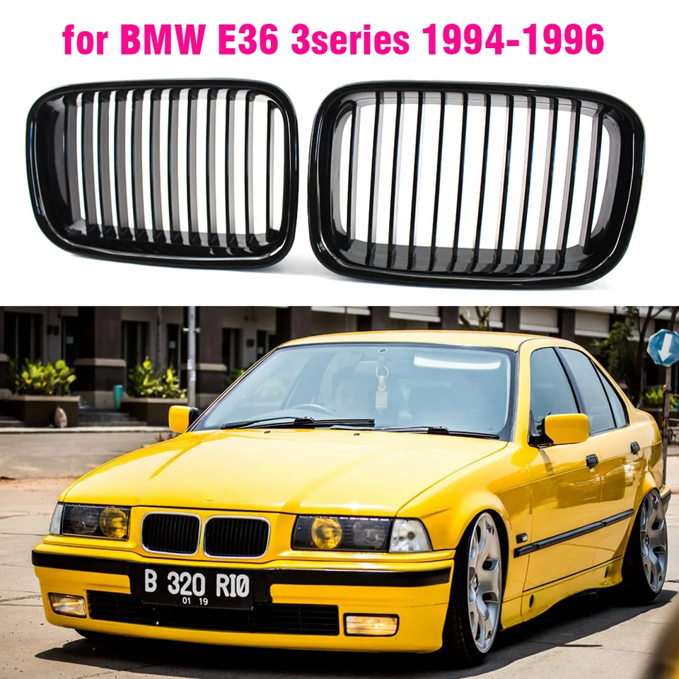 Black Grille ABS Front Splatve Hood Kidney Grill pre BMW E36 1994 1995 1996 318i 323i 325i 320I 328i M3