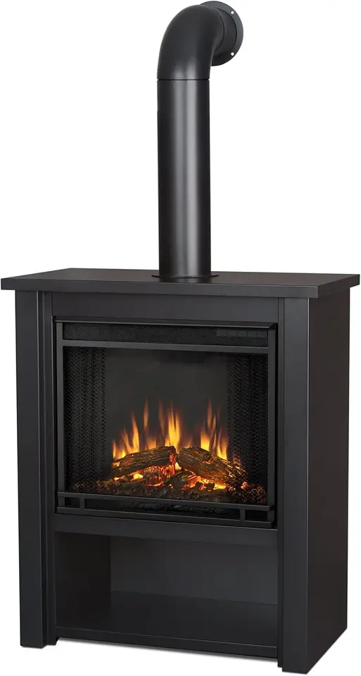 Black Hollis Electric Fire - voľný prídych s diaľkovým ovládaním - 6 plameňových farieb a 5 úrovní jasu čiernej