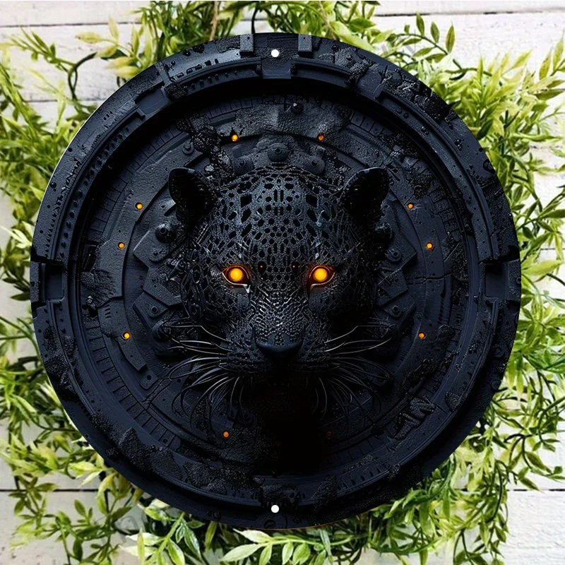 Black Panther Hliníkový kovový znak s nepremokavým HD tlačiarňou odolnou voči poveternostným vplyvom, okrúhlymi dvera