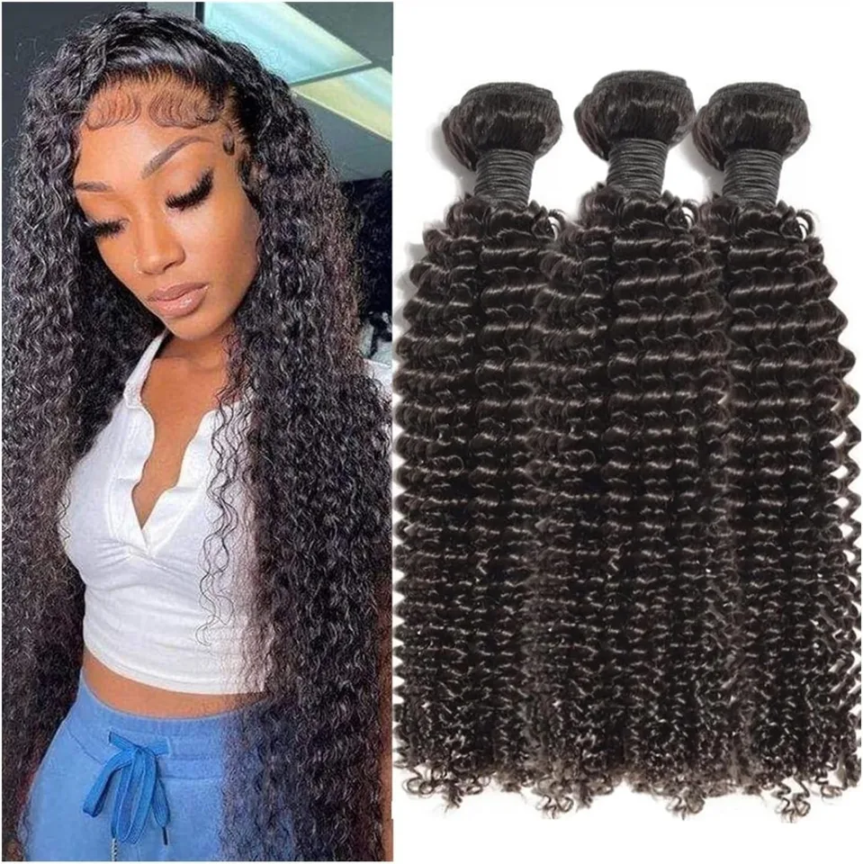 Black Pearl Brazílska Jerry Curly zväzky 100% ľudské vlasy panenské vlasy