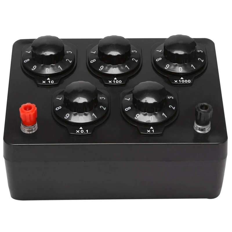 Black Resistance Box Iron Variable Decade Odpor odpor 0-9999.9 Ohm 165x125x60mm Forphysical výučba