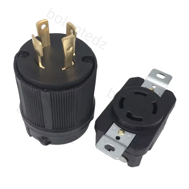 Black UL 30A 125V 250V NEMA L14-30P L14-30R Industrial Twist Lock Power Plug 4pole Panel Connector Connector Mužská ženská objímka