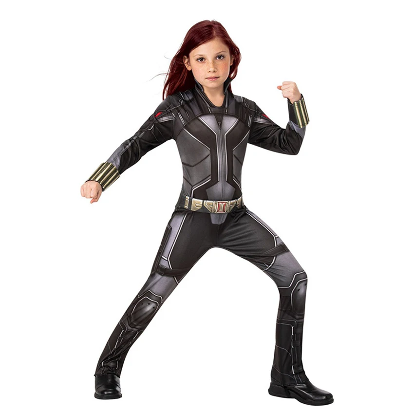 Black Widow Girl Swarchsuits Halloween kostýmy pre deti šaty Dievčatá Cosplay anime film Masquerade karnevalová párty maškaráda