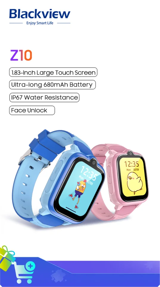 BlackView Z10 4G SMART WATCH DETS GPS VIOOPLY VIOOP SOS WEPORPORPLE Dieťa Smartwatch Camera Monitor Tracker Location Telefón Telefón