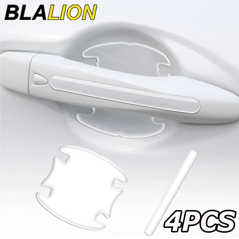 Blalion 4ks/set automobilový rukoväť misky na nálepku Protect Film Anti-Collision Anti-Scratch nálepka Self-pasívny chránič farieb