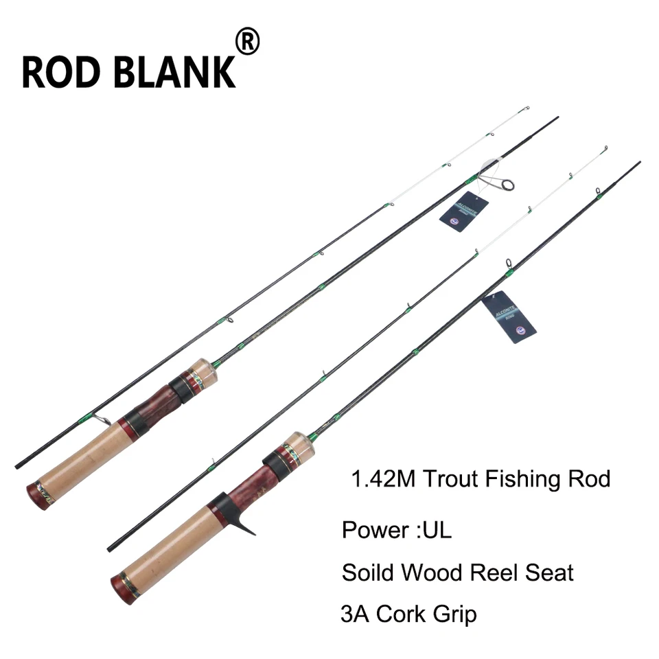 Blank tyče 1,43 m 2 súprava spinning casting pstruh rybársky prút drevené sedadlo Fuji Sprievodca 3A Cork Grip Stream Fishing Rod