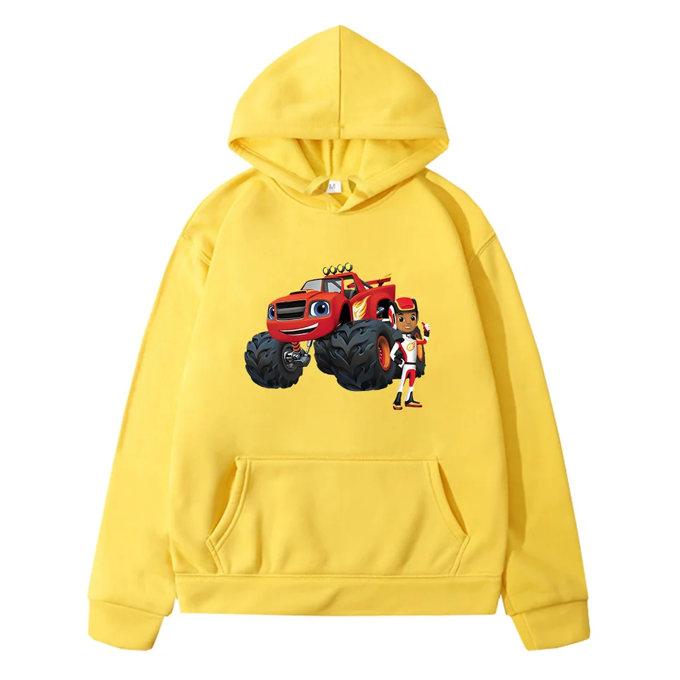 Blaze a Monster Stromes Car Hoodies Casual Boys and Girls Cartoon Mikiny s dlhým rukávom jesenné fleece pullovi kawaii
