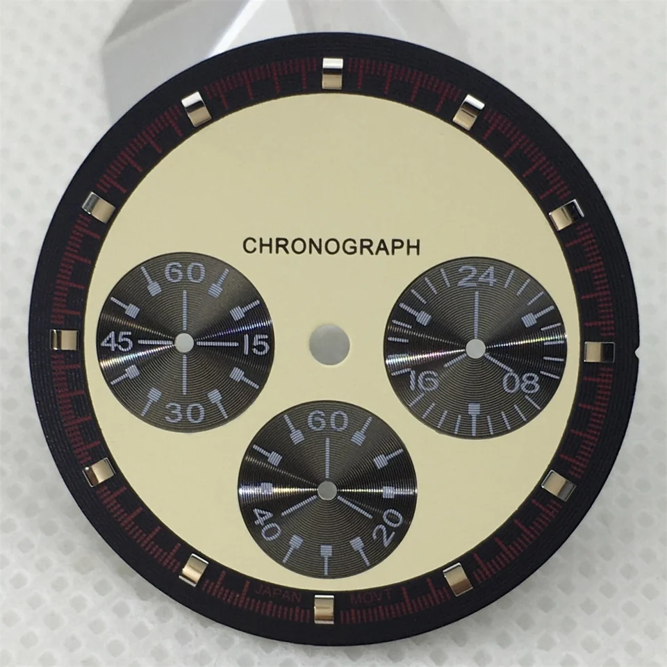 Bliger 31,5 mm modifikované príslušenstvo 6 Hand Quartz Dial VK63 Pohyb