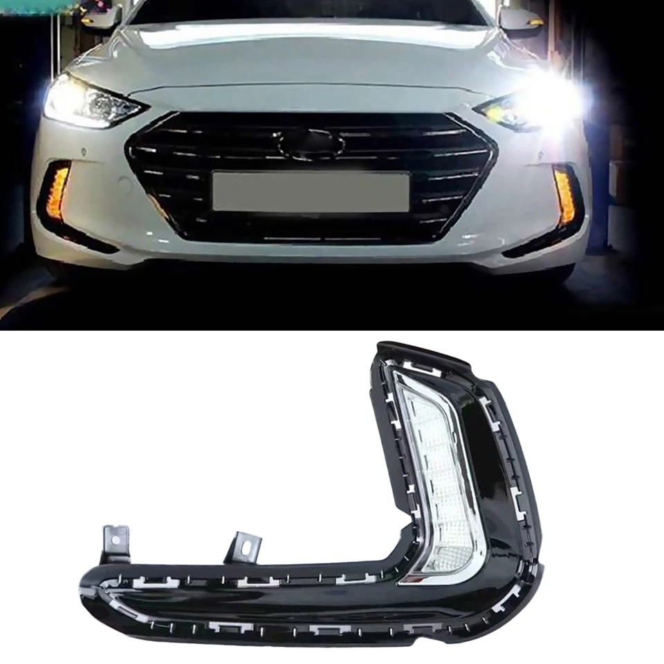 Blikanie automobilu 2ks LED DRL denné svetlo pre Hyundai Elantra 2016 2017 2018 Cover hmlovej lampy 12V denného svetla hnacej lampy