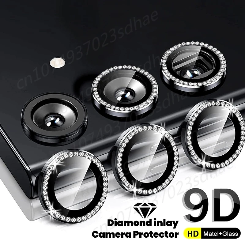 Bling 3D Diamond Metal Camera Protector pre chránič Samsung Galaxy A55 A35 A54 A34 A24 5G Zliatina Zliatiny HD HD Temperované sklo Chráni čiapka