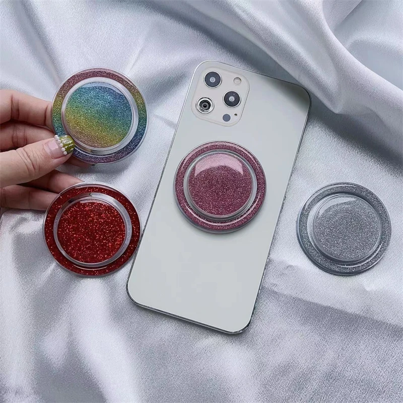 Bling Glitter Magnetické skladacie skladacie držiak na držiak na držiak vrecka Magsafe iPhone Mac Safe Ring Ring Finger Expanding stojan